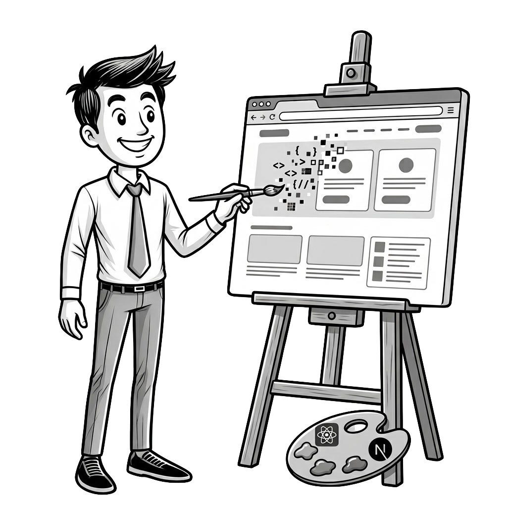 Frontend & Web Technologies kategorisini temsil eden illüstrasyon